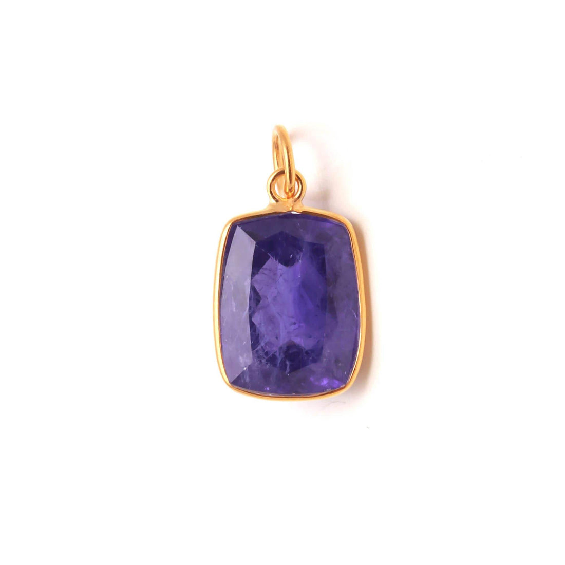 Tanzanite Gold Charm Pendant |9K Gold Octagon Step Cut Tanzanite Pendant |12.5 Ct Bezel Set Jewelry |December Birthstone Charm |Gift For Her — 6