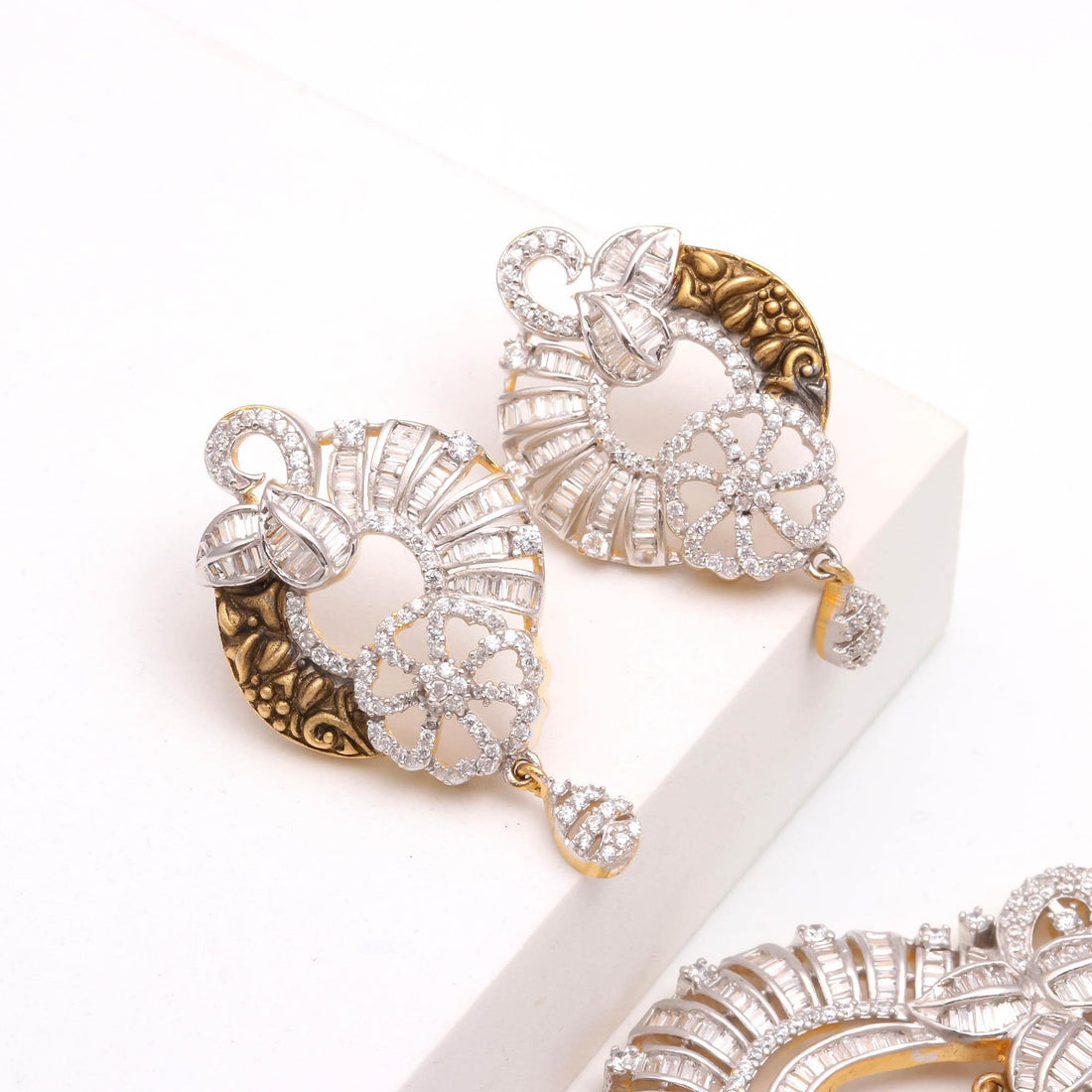 Peacock Pearl Long CZ Necklace Set | Traditional Necklace | 22K Gold Plated Long Bridal Jewelry | Gift For Women | Ethnic Necklace — 3