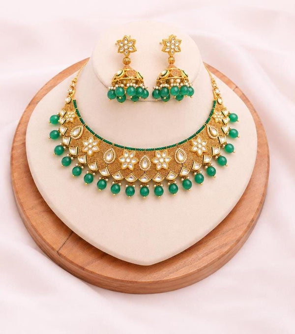 Kundan Meena Traditional Polki Indian Wedding Necklace | Gold Plated Bridal Jewellery | Ethnic Necklace | Reception Wear | Gift for Her