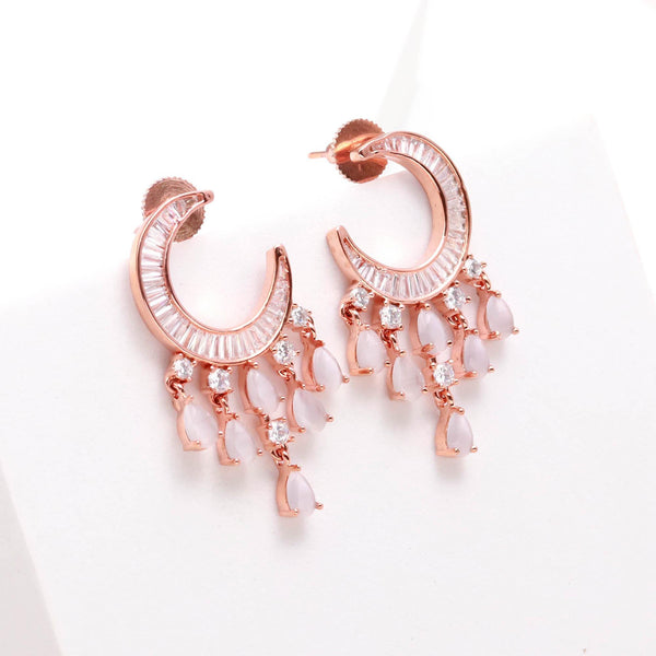 Dainty Grey Stud Earrings | Rose Gold Minimal Cartilage Jewelry | Tiny Helix Piercing Earrings | Gift For Women | Piercing Jewelry