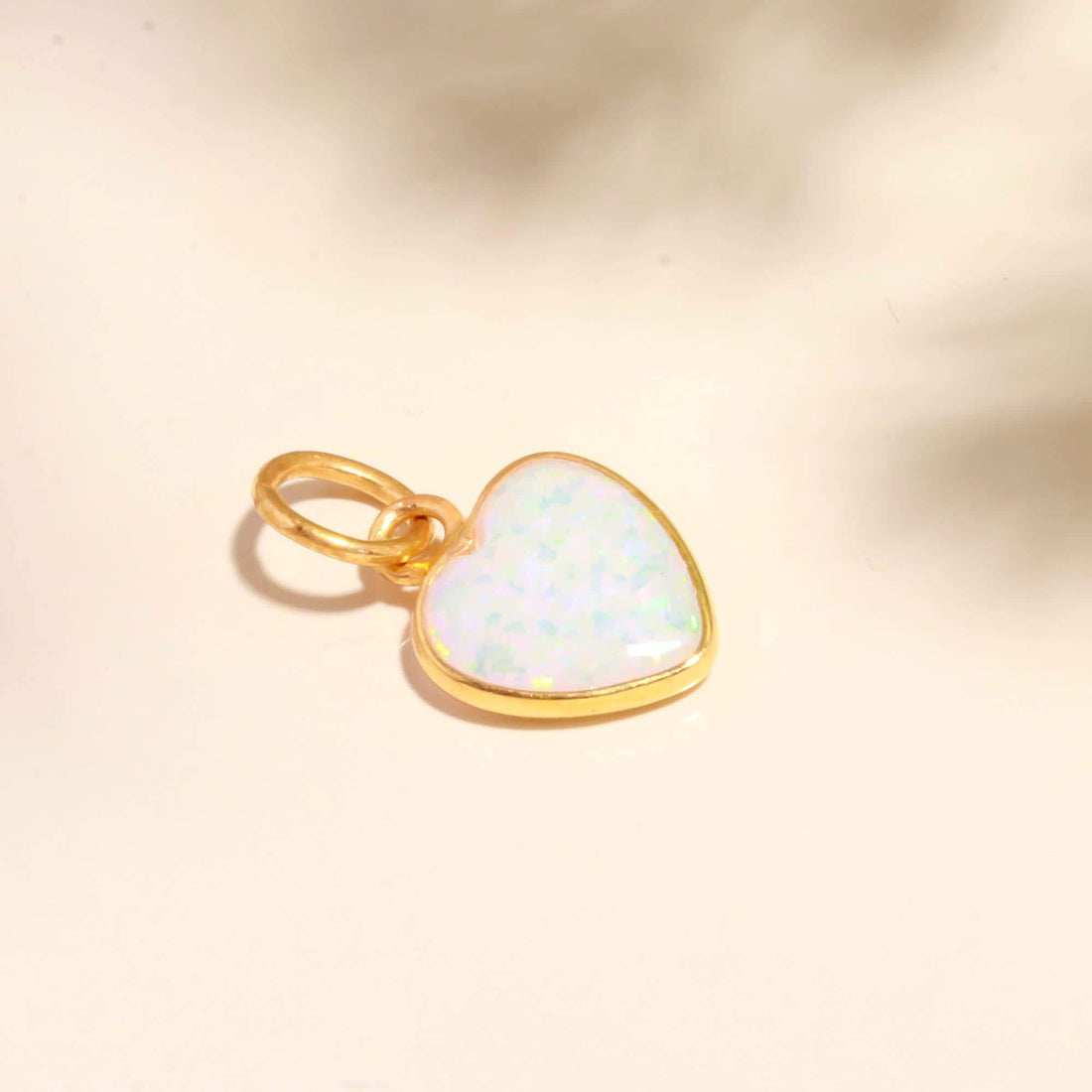 Ethiopian Blue Red Fire Opal Heart Charm | 9K Gold Bezel Set Opal Pendant | 2 Ct Heart Cabochon Gemstone Charm |Birthday Gift |Heart Pendant — 3