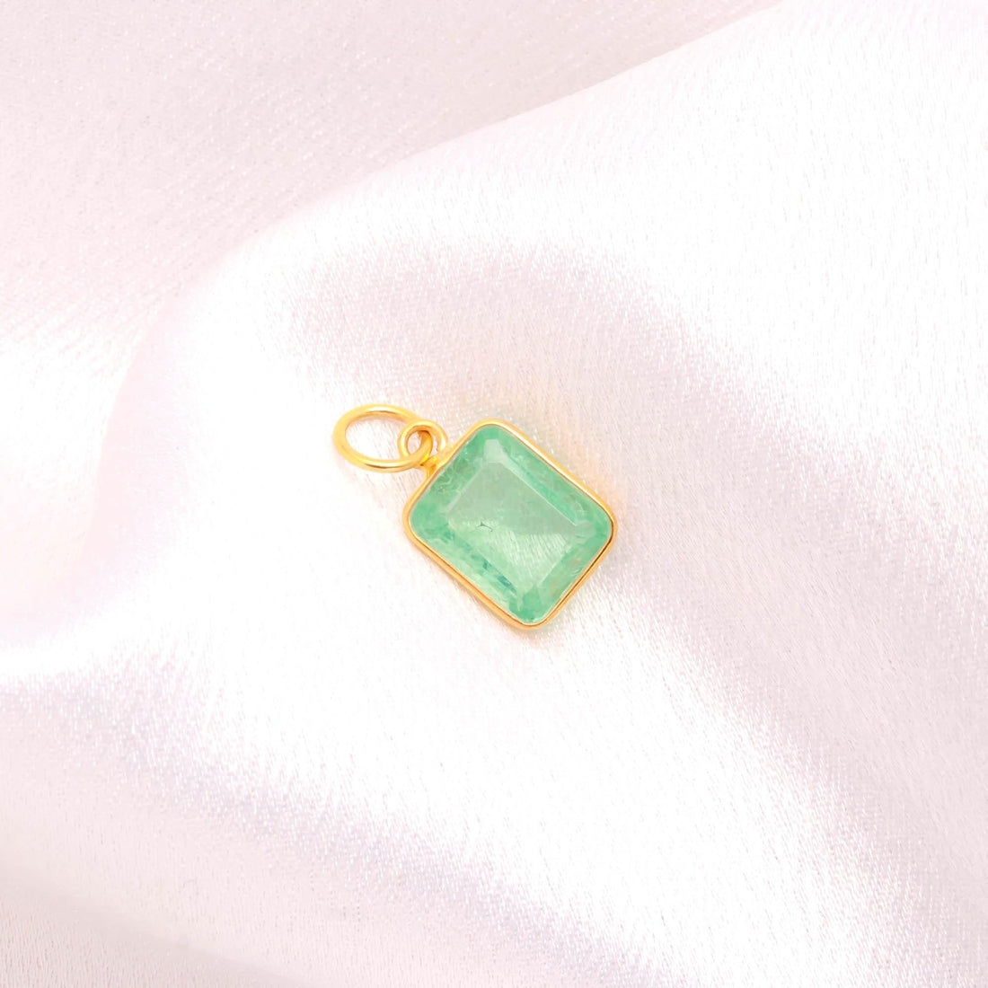 Natural Russian Emerald Pendant | 9K Gold Octagon Emerald Charm | 7 Ct Bezel Set Green Gemstone Jewelry | Gift For Women