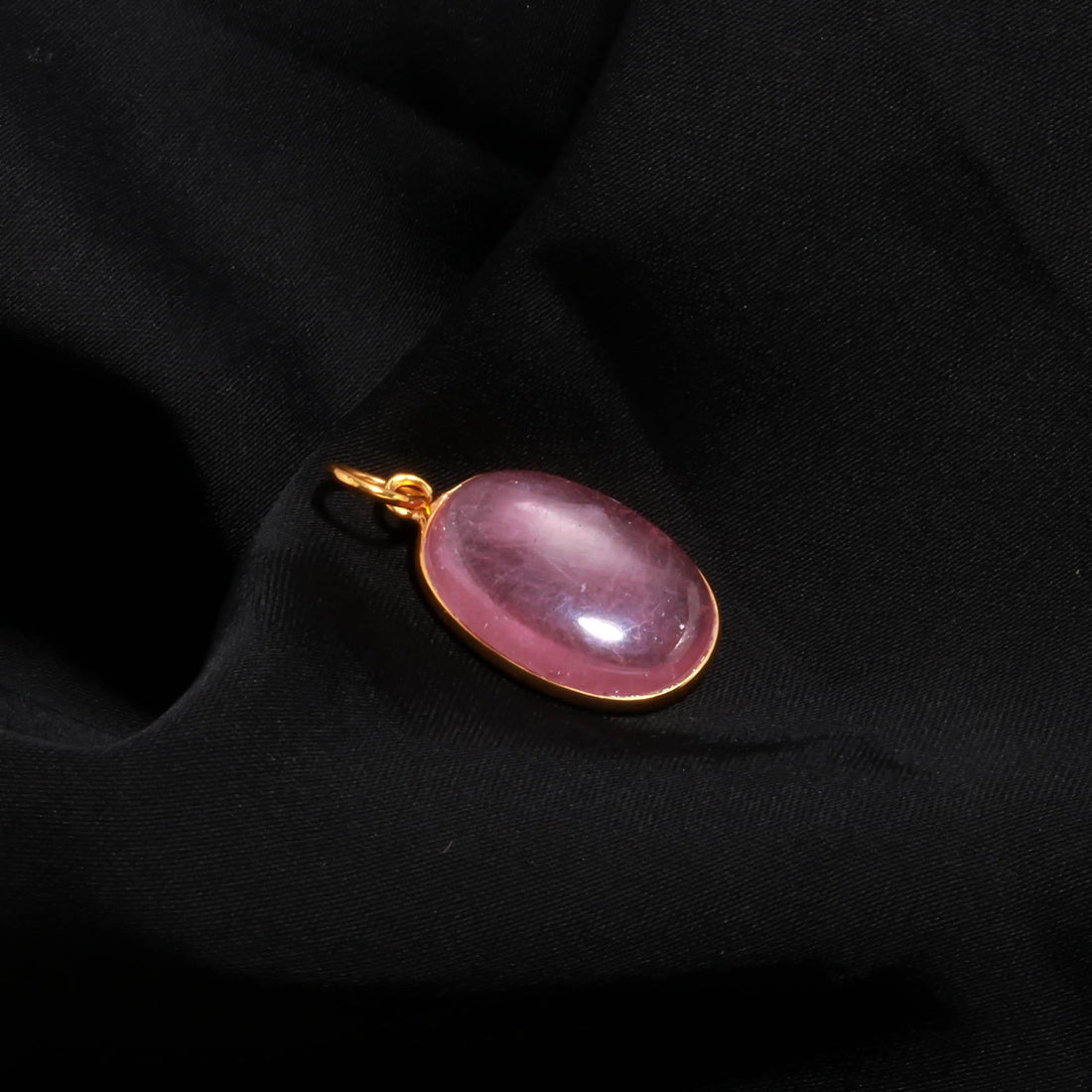 African Ruby Gold Charm Pendant |9K Gold Oval Cabochon Ruby Charm |17 Ct Bezel Set Gemstone Pendant |July Birthstone Pendant |Gift For Women — 4